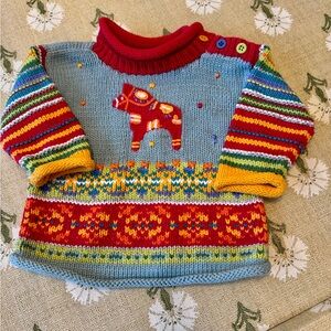 Hanna Andersson Striped Horse Sweater